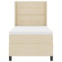 Cama con Box Spring y Colchón Crema 100x200 cm Tela de , Camas y somieres - Ref: Foro24-3341635, Precio: 359,27 €, Descuento: %