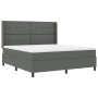 Cama con base caja y colchón gris oscuro 180x200 cm tela de , Camas y somieres - Ref: Foro24-3341659, Precio: 655,31 €, Descu...