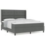 Cama con base caja y colchón gris oscuro 180x200 cm tela de , Camas y somieres - Ref: Foro24-3341659, Precio: 655,31 €, Descu...