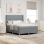 Cama Box Spring con Colchón Gris Claro 140x190 cm Tela de , Camas y somieres - Ref: Foro24-3341763, Precio: 546,24 €, Descuen...