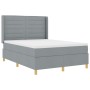Cama Box Spring con Colchón Gris Claro 140x190 cm Tela de , Camas y somieres - Ref: Foro24-3341763, Precio: 546,24 €, Descuen...