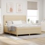 Cama Box Spring Crema con Colchón, 180x200 cm de Tela de , Camas y somieres - Ref: Foro24-3341789, Precio: 660,78 €, Descuent...