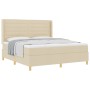Cama Box Spring Crema con Colchón, 180x200 cm de Tela de , Camas y somieres - Ref: Foro24-3341789, Precio: 660,78 €, Descuent...