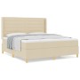 Cama Box Spring Crema con Colchón, 180x200 cm de Tela de , Camas y somieres - Ref: Foro24-3341789, Precio: 660,78 €, Descuent...