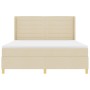 Cama Box Spring Crema con Colchón, 180x200 cm de Tela de , Camas y somieres - Ref: Foro24-3341789, Precio: 660,78 €, Descuent...