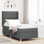 Cama con somier y colchón Gris Oscuro 100x200 cm Tela de , Camas y somieres - Ref: Foro24-3341820, Precio: 383,99 €, Descuent...