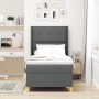 Cama con somier y colchón Gris Oscuro 100x200 cm Tela de , Camas y somieres - Ref: Foro24-3341820, Precio: 383,99 €, Descuent...