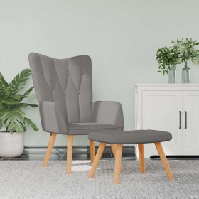 Sillón de relax con reposapiés de tela gris taupé en Sillones | Comprar online en Foru.es