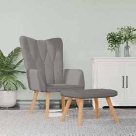 Sillón de relax con reposapiés de tela gris taupé en Sillones | Comprar online en Foru.es