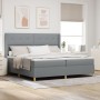 Cama Box Spring con Colchón Gris Claro 200x200 cm Tela de , Camas y somieres - Ref: Foro24-3341854, Precio: 671,70 €, Descuen...