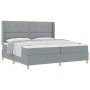 Cama Box Spring con Colchón Gris Claro 200x200 cm Tela de , Camas y somieres - Ref: Foro24-3341854, Precio: 671,70 €, Descuen...