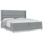 Cama Box Spring con Colchón Gris Claro 200x200 cm Tela de , Camas y somieres - Ref: Foro24-3341854, Precio: 671,70 €, Descuen...