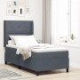 Cama con Box Spring y Colchón Gris Oscuro 100x200 cm de Terciopelo de , Camas y somieres - Ref: Foro24-3341997, Precio: 355,9...