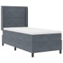 Cama con Box Spring y Colchón Gris Oscuro 100x200 cm de Terciopelo de , Camas y somieres - Ref: Foro24-3341997, Precio: 355,9...