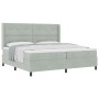 Cama con Box Spring y Colchón Gris Claro 200x200 cm Terciopelo de , Camas y somieres - Ref: Foro24-3342026, Precio: 647,75 €,...