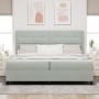 Cama con Box Spring y Colchón Gris Claro 200x200 cm Terciopelo de , Camas y somieres - Ref: Foro24-3342026, Precio: 647,75 €,...