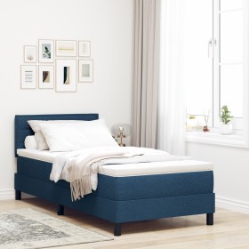 Estructura de Cama con Colchón Azul Tela 100 x 200 cm de , Camas y somieres - Ref: Foro24-3342113, Precio: 350,98 €, Descuent...