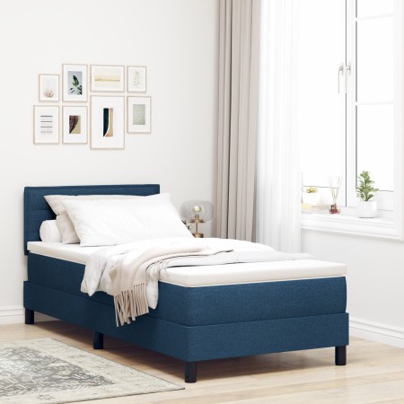 Estructura de Cama con Colchón Azul Tela 100 x 200 cm de , Camas y somieres - Ref: Foro24-3342113, Precio: 350,98 €, Descuent...