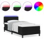Marco de Cama con Colchón Negro Azabache, Blanco Fresco Tela de , Camas y somieres - Ref: Foro24-3342186, Precio: 323,86 €, D...