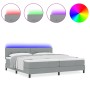 Estructura de Cama con Colchón Gris Claro Tela 200 x 200 cm de , Camas y somieres - Ref: Foro24-3342233, Precio: 614,20 €, De...