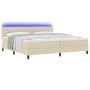 Estructura de Cama con Colchón Beige Tela 200 x 200 cm de , Camas y somieres - Ref: Foro24-3342238, Precio: 561,72 €, Descuen...