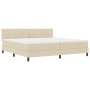 Estructura de Cama con Colchón Beige Tela 200 x 200 cm de , Camas y somieres - Ref: Foro24-3342238, Precio: 561,72 €, Descuen...