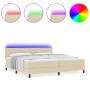 Estructura de Cama con Colchón Beige Tela 200 x 200 cm de , Camas y somieres - Ref: Foro24-3342238, Precio: 561,72 €, Descuen...