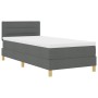 Cama con Box Spring con Colchón y Luz LED Gris Oscuro 90x200 cm Tela de , Camas y somieres - Ref: Foro24-3342332, Precio: 309...