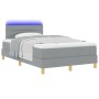 Cama Box Spring con Colchón y Luz LED Gris Claro 120x200 cm Tela de , Camas y somieres - Ref: Foro24-3342352, Precio: 398,61 ...