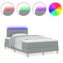 Cama Box Spring con Colchón y Luz LED Gris Claro 120x200 cm Tela de , Camas y somieres - Ref: Foro24-3342352, Precio: 398,61 ...