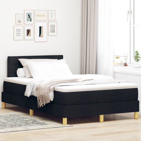 Cama con Base con Colchón y LED Negra 120x200 cm Tela de , Camas y somieres - Ref: Foro24-3342354, Precio: 406,05 €, Descuent...