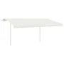 Toldo retráctil automático con postes crema 4,5x3 m de vidaXL, Toldos - Ref: Foro24-3069967, Precio: 501,97 €, Descuento: %