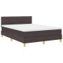 Cama Box Spring con Colchón y LED Marrón Oscuro 140x190 cm Tela de , Camas y somieres - Ref: Foro24-3342362, Precio: 447,08 €...