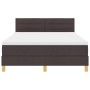 Cama Box Spring con Colchón y LED Marrón Oscuro 140x190 cm Tela de , Camas y somieres - Ref: Foro24-3342362, Precio: 447,08 €...