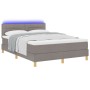 Cama Box Spring con Colchón y LED Taupe 140x190 cm Tela de , Camas y somieres - Ref: Foro24-3342363, Precio: 456,04 €, Descue...