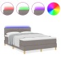 Cama Box Spring con Colchón y LED Taupe 140x190 cm Tela de , Camas y somieres - Ref: Foro24-3342363, Precio: 456,04 €, Descue...