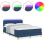 Cama Box Spring con Colchón & LED Azul 140x190 cm Tela de , Camas y somieres - Ref: Foro24-3342365, Precio: 463,48 €, Descuen...