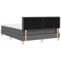 Cama con Box Spring con Colchón y LED Gris Oscuro 140x200 cm Tela de , Camas y somieres - Ref: Foro24-3342367, Precio: 433,85...