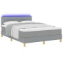 Cama Box Spring con Colchón y Luz LED Gris Claro 160x200 cm Tela de , Camas y somieres - Ref: Foro24-3342373, Precio: 499,26 ...