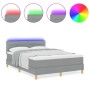 Cama Box Spring con Colchón y Luz LED Gris Claro 160x200 cm Tela de , Camas y somieres - Ref: Foro24-3342373, Precio: 499,26 ...