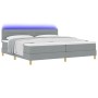 Cama con Base con Colchón y Luz LED Gris Claro 200x200 cm Tela de , Camas y somieres - Ref: Foro24-3342387, Precio: 594,74 €,...