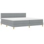 Cama con Base con Colchón y Luz LED Gris Claro 200x200 cm Tela de , Camas y somieres - Ref: Foro24-3342387, Precio: 594,74 €,...