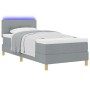 Cama con base con colchón y LED gris claro 100x200 cm tela de , Camas y somieres - Ref: Foro24-3342415, Precio: 329,74 €, Des...