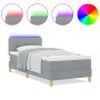 Cama con base con colchón y LED gris claro 100x200 cm tela de , Camas y somieres - Ref: Foro24-3342415, Precio: 329,74 €, Des...