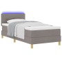 Cama Box Spring con Colchón y LED Taupe 100x200 cm Tela de , Camas y somieres - Ref: Foro24-3342419, Precio: 355,30 €, Descue...