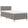 Cama Box Spring con Colchón y LED Taupe 100x200 cm Tela de , Camas y somieres - Ref: Foro24-3342419, Precio: 355,30 €, Descue...