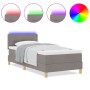 Cama Box Spring con Colchón y LED Taupe 100x200 cm Tela de , Camas y somieres - Ref: Foro24-3342419, Precio: 355,30 €, Descue...