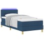 Cama Box Spring con Colchón y LED Azul 100x200 cm Tela de , Camas y somieres - Ref: Foro24-3342421, Precio: 349,06 €, Descuen...