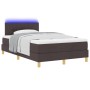 Cama con somier con colchón y LED marrón oscuro 120x200 cm tela de , Camas y somieres - Ref: Foro24-3342432, Precio: 386,74 €...