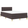 Cama con somier con colchón y LED marrón oscuro 120x200 cm tela de , Camas y somieres - Ref: Foro24-3342432, Precio: 386,74 €...
